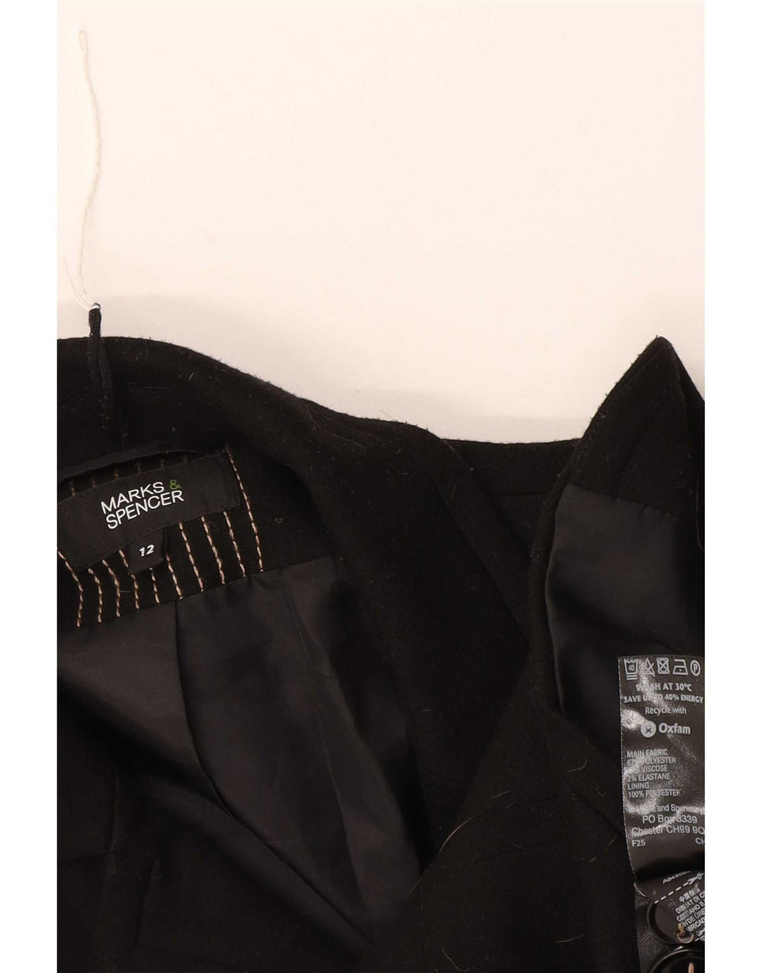 Marks & Spencer Damen-Blazerjacke mit 2 Knöpfen, UK 12, Mittelschwarz, Polyester