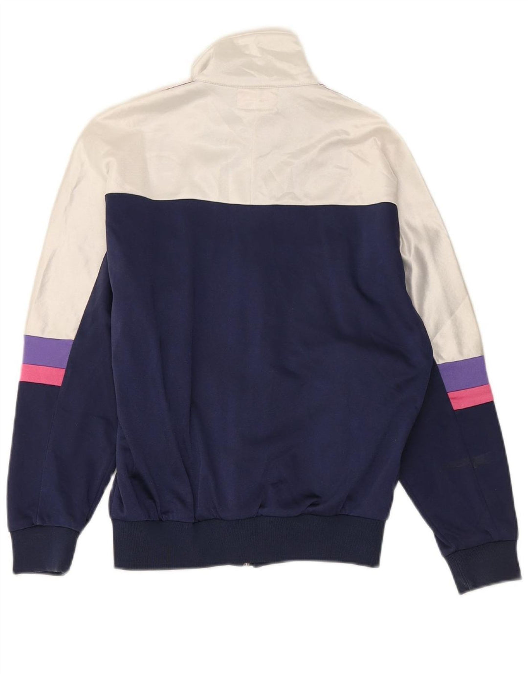 ASICS Womens Graphic Full Tracksuit UK 14 Medium Navy Blue Colourblock