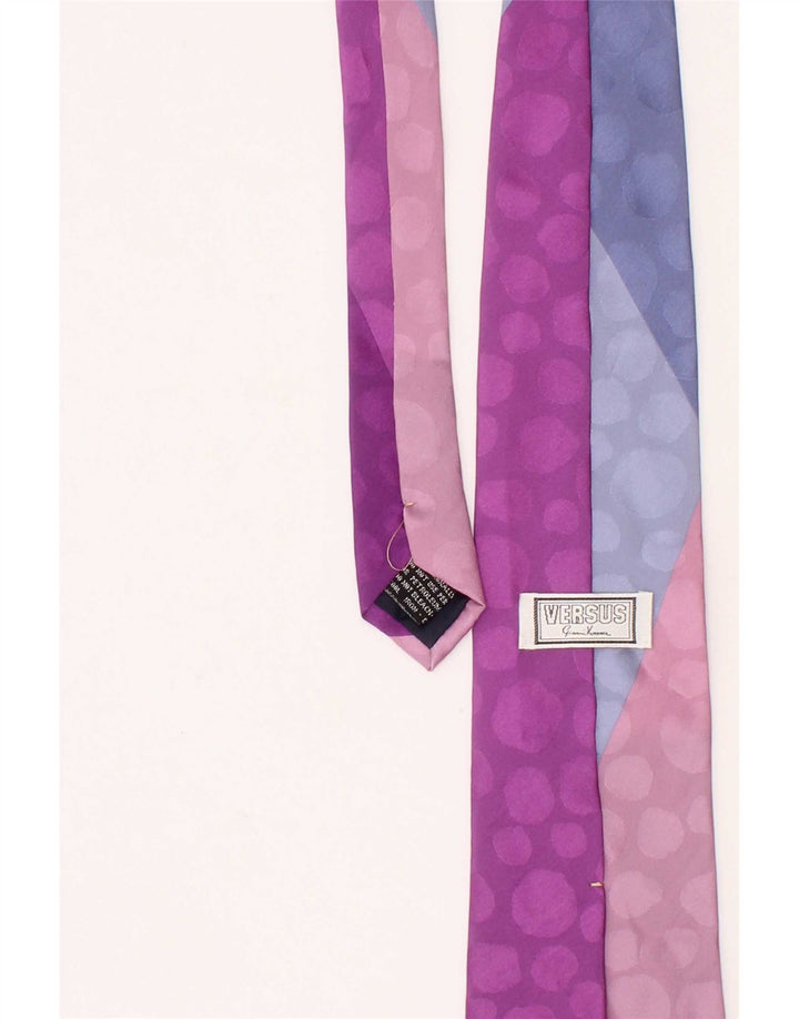 Versus By Gianni Versace Herren-Krawatte, Einheitsgröße, Lila, Farbblock, Seide, Designer