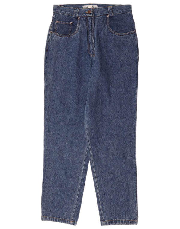 Raspberry Womens High Waist Tapered Jeans UK 14 Medium W30 L30 Blue Cotton