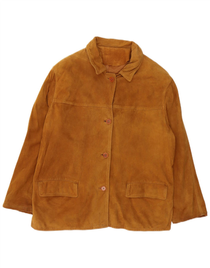 Conbipel Damen Wildlederjacke UK 16 Großes braunes Leder