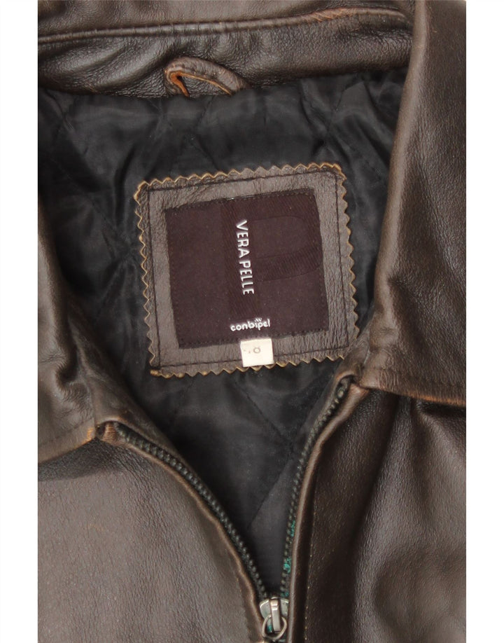 Conbipel Herren Lederjacke IT 48 Mittelbraunes Leder