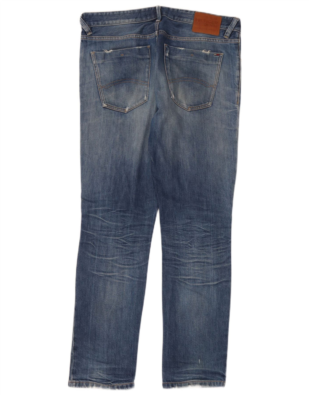 Tommy Hilfiger Herren Distressed Slim Jeans W34 L32 Blaue Baumwolle