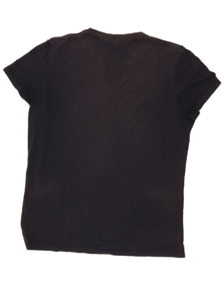 Jack Wills Herren-T-Shirt-Oberteil aus mittelblauer Baumwolle in Marineblau