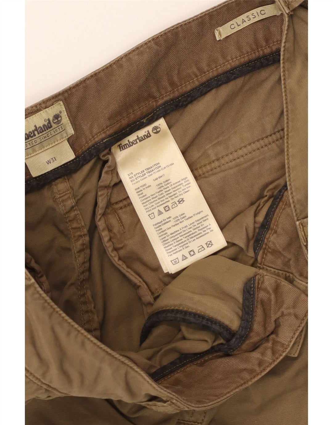TIMBERLAND Herren-Cargoshorts mit klassischer Passform, W31, mittlere Khaki-Baumwolle