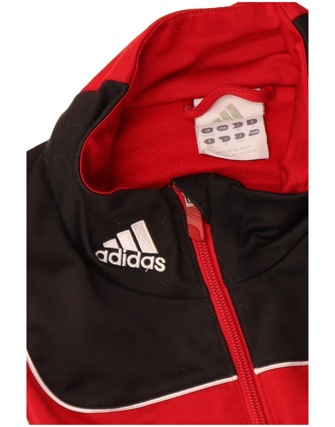 ADIDAS Herren-Trainingsanzug-Oberteiljacke UK 46/48 XL Roter Colourblock-Polyester