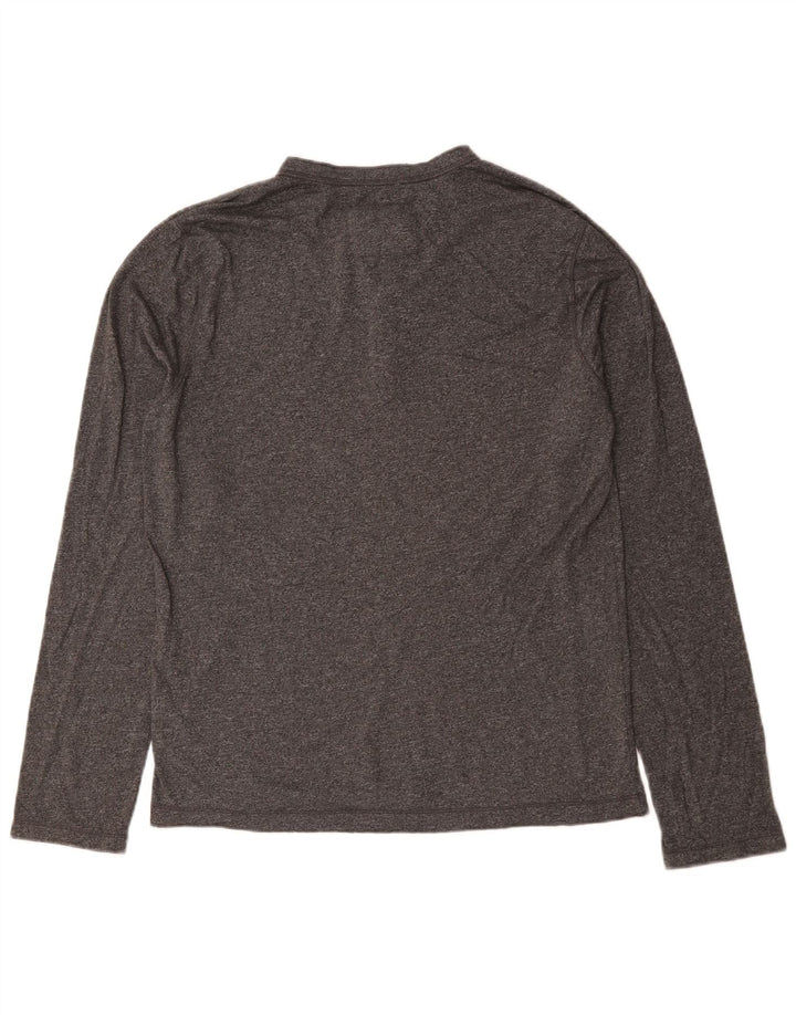 Abercrombie & Fitch Herren-Muskeloberteil mit langen Ärmeln, mittelgrau meliert