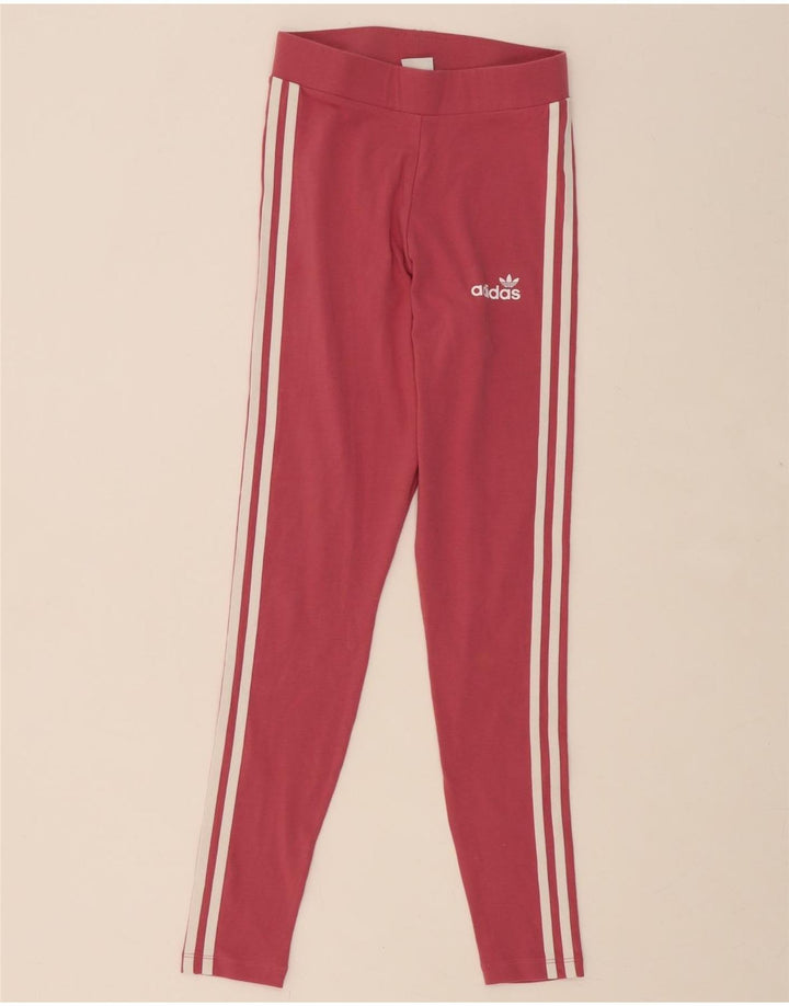 ADIDAS Womens Leggings UK 8 Small Pink Cotton Vintage Adidas and Second-Hand Adidas from Messina Hembry 