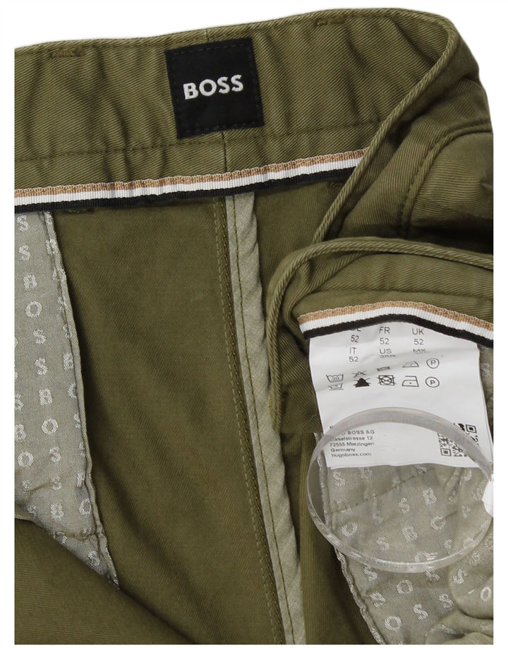 HUGO BOSS Herren Chinoshorts IT 52 XL W36 Khaki Baumwolle