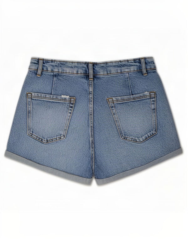 Zara Damen Jeansshorts EU 34 2XS W24 Blaue Baumwolle