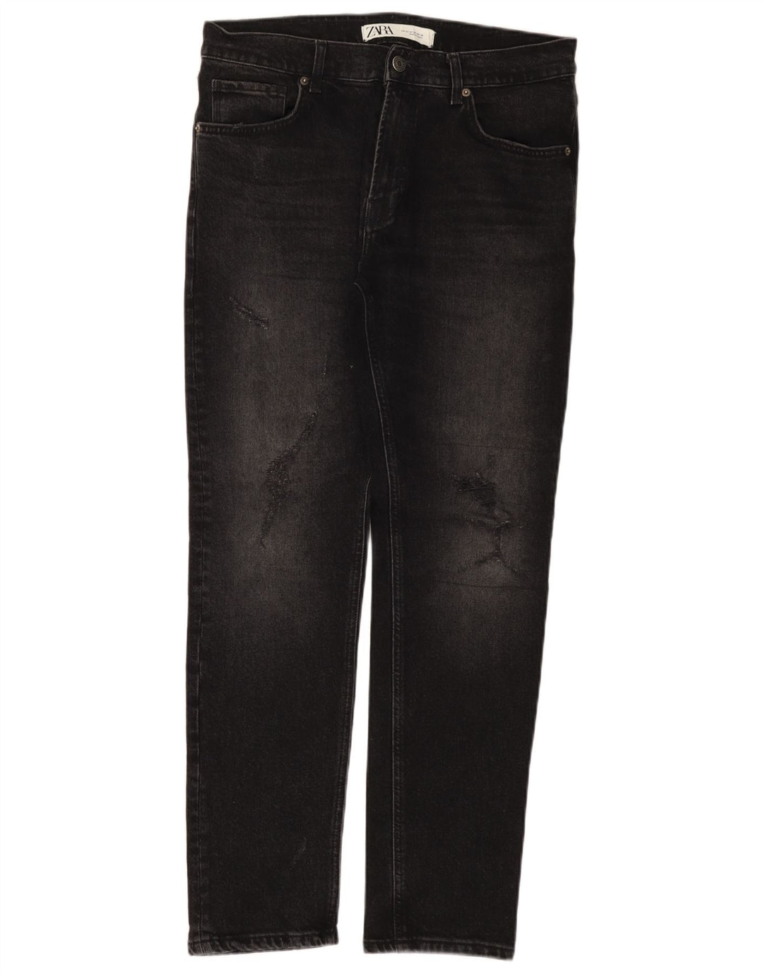 Zara Herren Slim Jeans EU 42 Large W32 L30 Schwarze Baumwolle