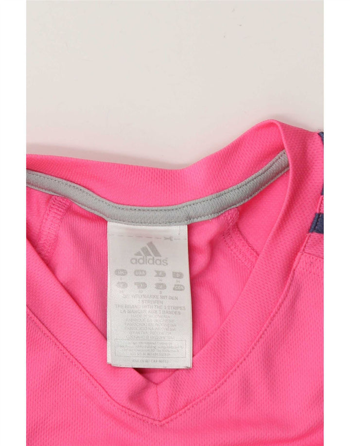 Adidas Damen T-Shirt Top UK 8 Small Rosa Polyester