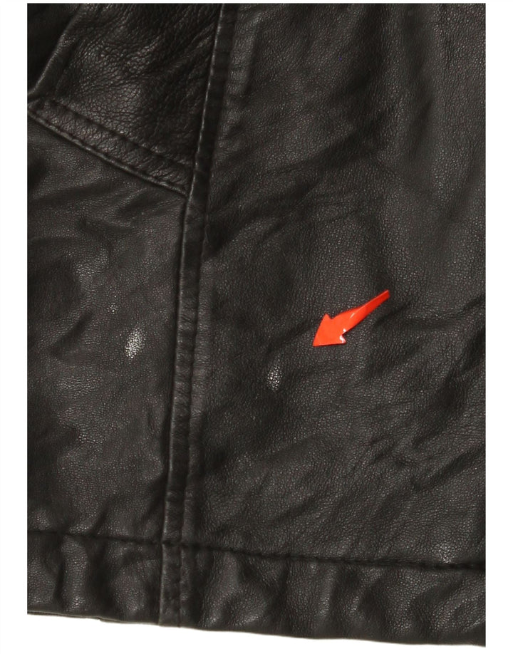 VINTAGE Herren Lederjacke UK 38 Medium Schwarz