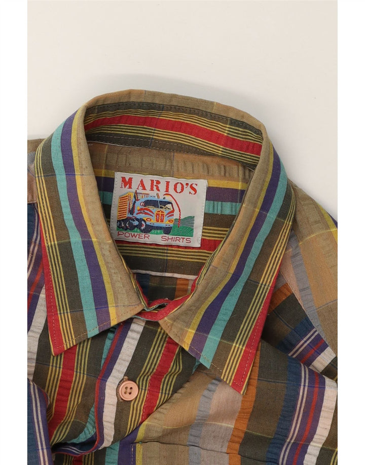 MARIO'S Mens Shirt Medium Multicoloured Check Vintage Mario's and Second-Hand Mario's from Messina Hembry 