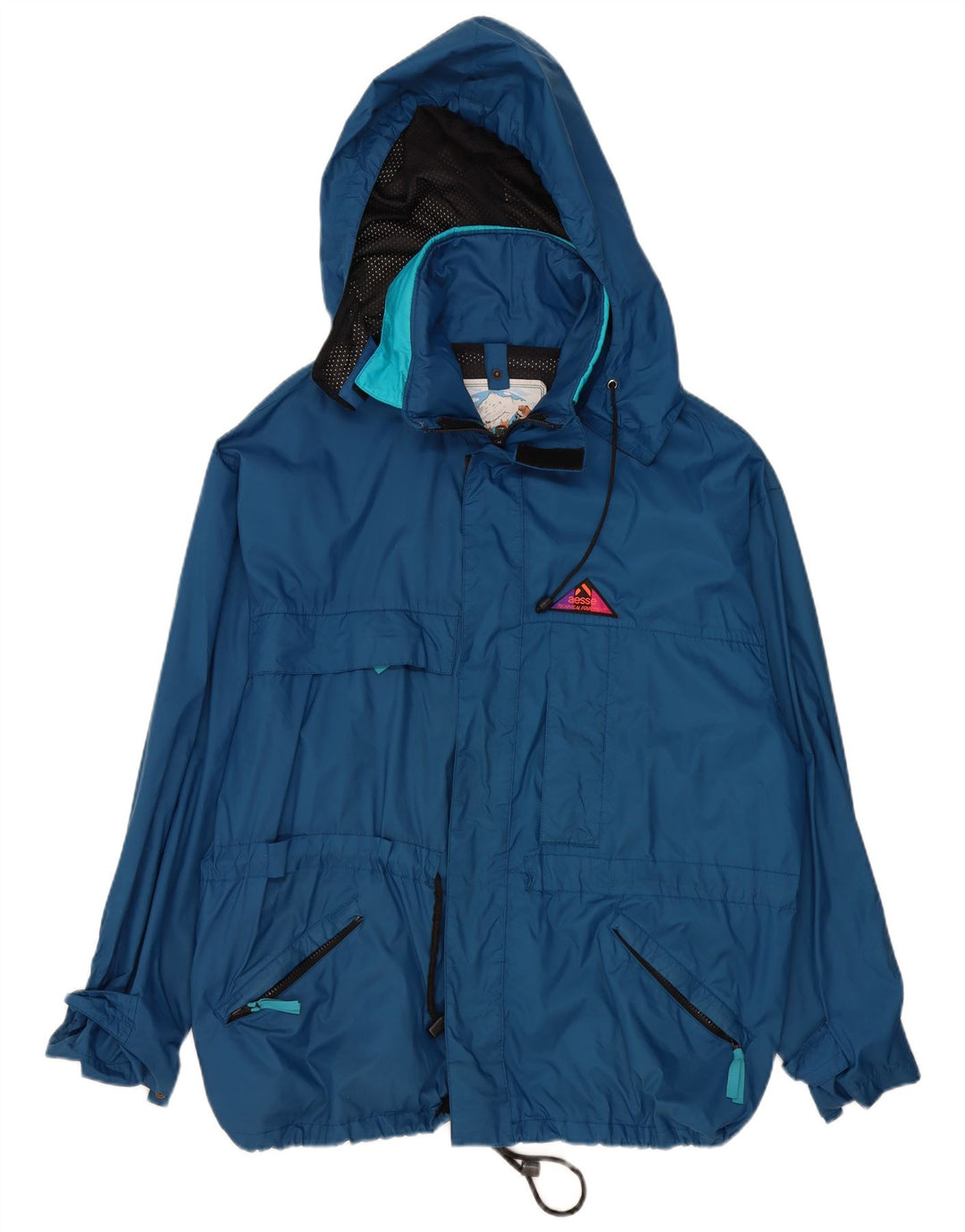 Aesse Herren-Regenjacke mit Kapuze, lockere Passform, Größe 40, Blau