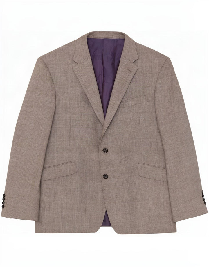 Marks & Spencer Herren-Blazer mit 2 Knöpfen, UK 44, XL, grau karierte Wolle