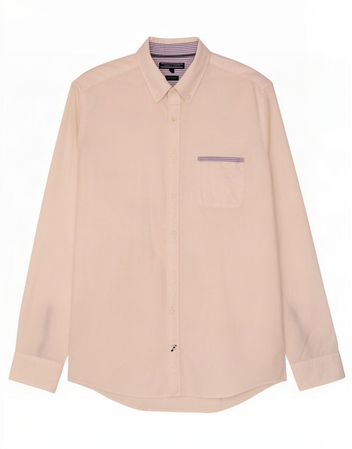 Tommy Hilfiger Herrenhemd, groß, weiße Baumwolle