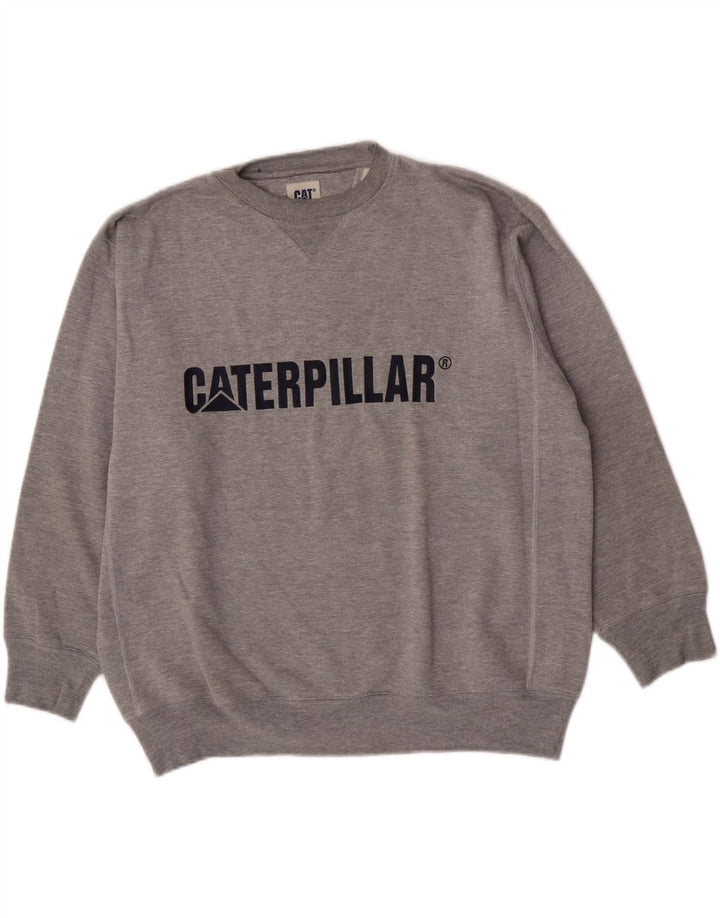CAT Herren-Sweatshirt mit Grafik, lockere Passform, mittelgraue Baumwolle