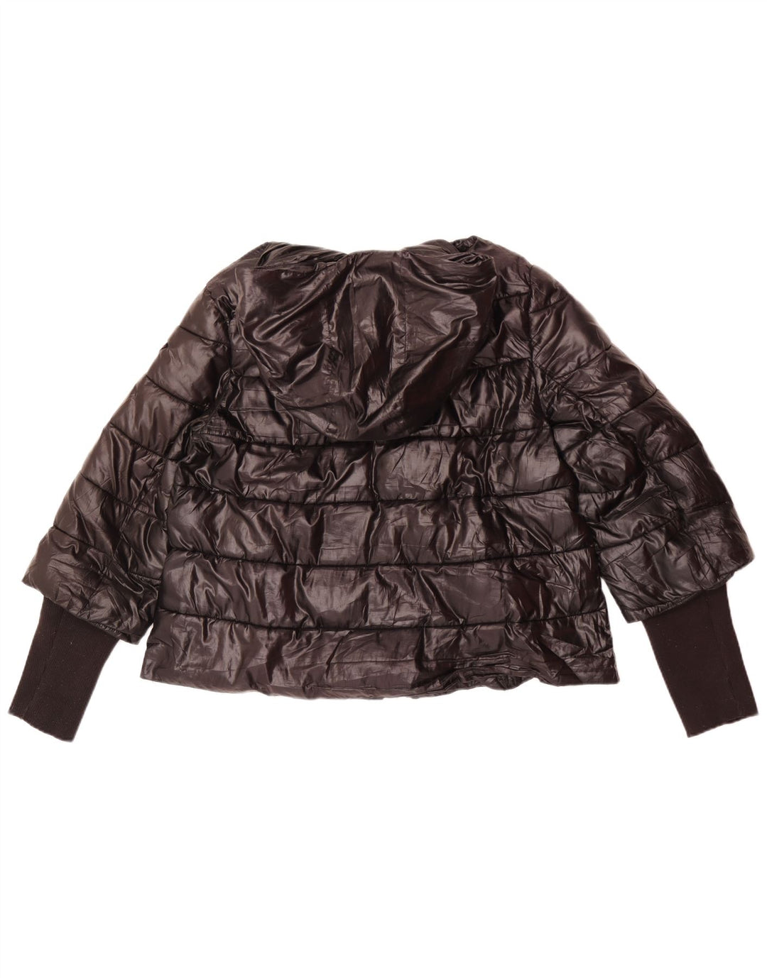 Guess Wattierte Damenjacke mit Kapuze, UK 14, Größe L, Schwarz, Polyester