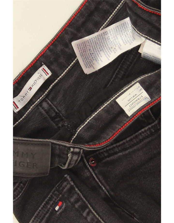Tommy Hilfiger Damen Straight Jeans W28 L32 Schwarze Baumwolle