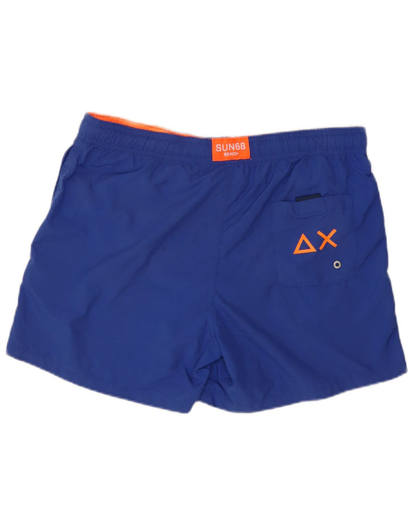 Sun68 Badeshorts für Jungen mit Grafik, 13–14 Jahre, blaues Polyester