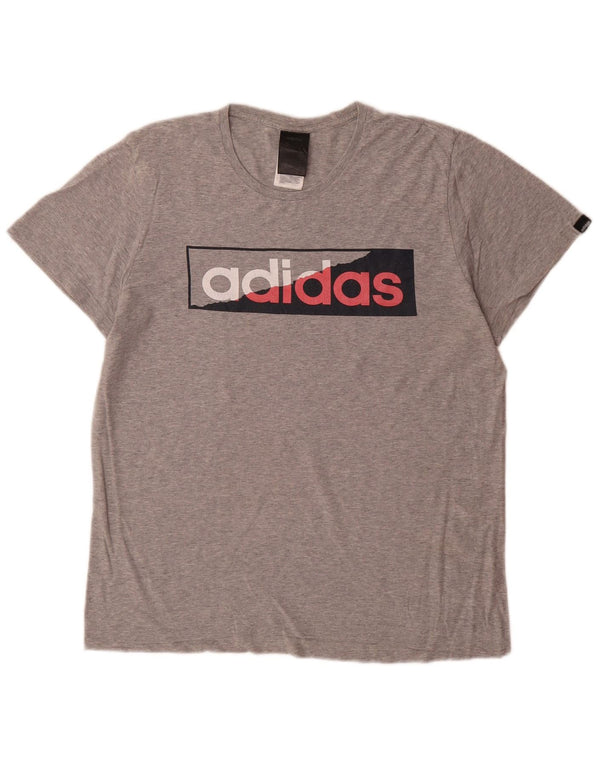 Adidas Herren Grafik T-Shirt Top Small Grau Baumwolle