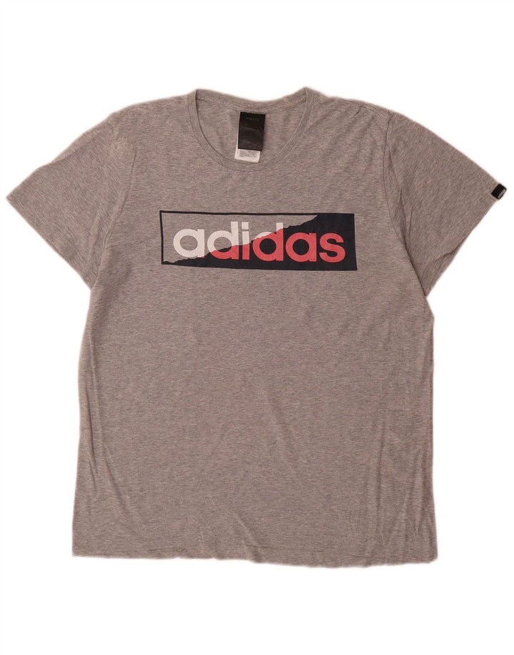 Adidas Herren Grafik T-Shirt Top Small Grau Baumwolle