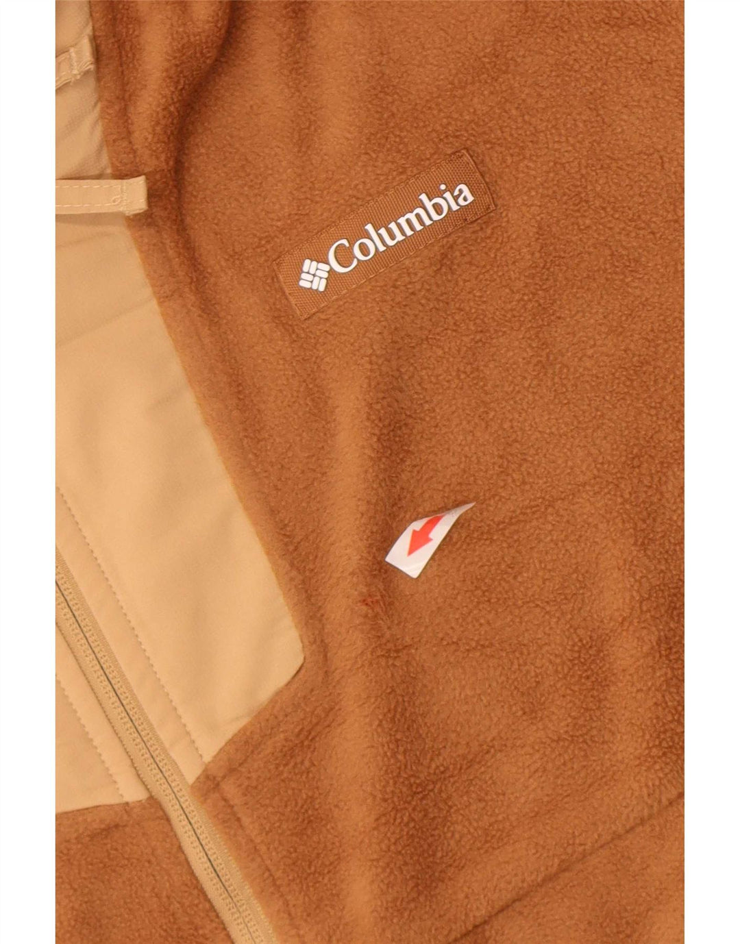 Columbia Herren-Fleecepullover mit Reißverschluss am Hals, mittelbraunes Farbblock-Polyester