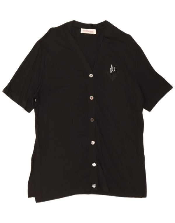 Roccobarocco Damen Blusentop IT 48 XL Schwarz Rayon