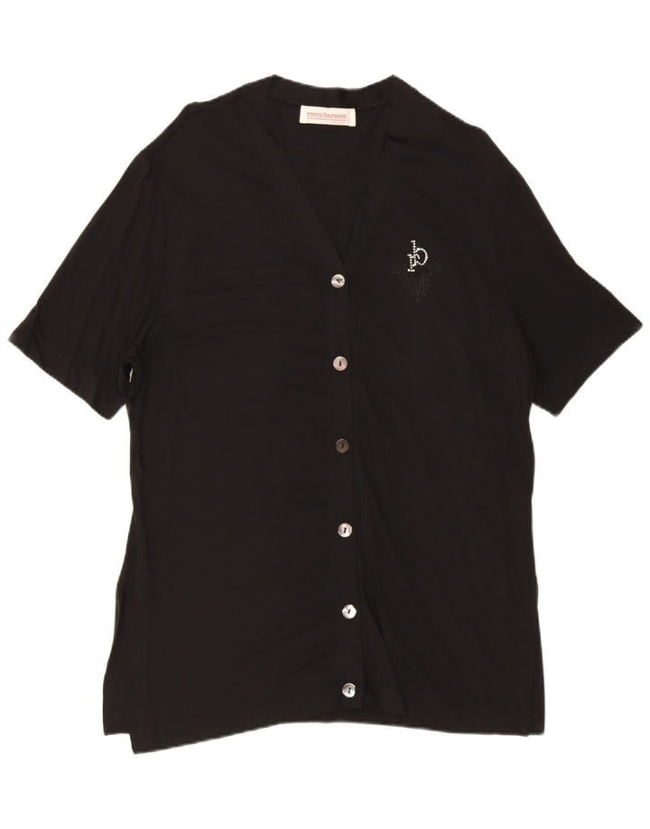 Roccobarocco Damen Blusentop IT 48 XL Schwarz Rayon