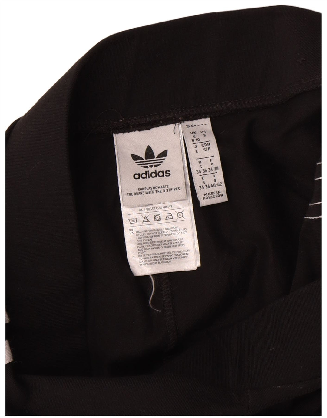 Adidas Damen Leggings UK 8/10 Small Schwarz Baumwolle