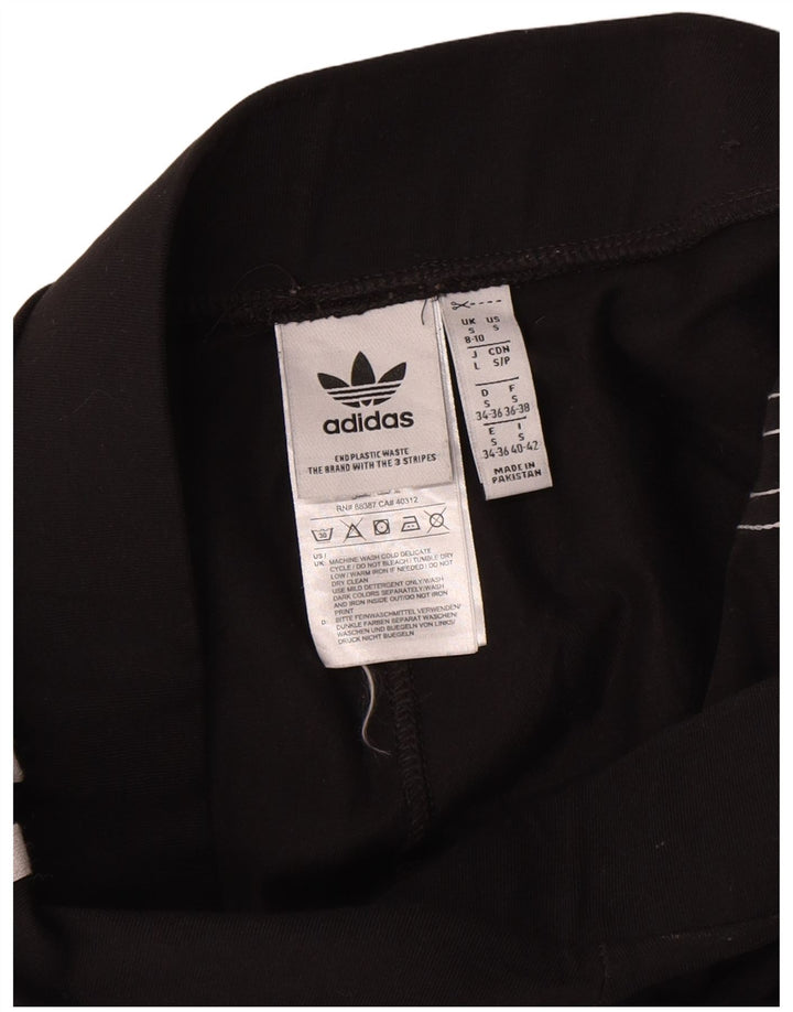 Adidas Damen Leggings UK 8/10 Small Schwarz Baumwolle
