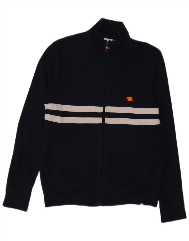 Ellesse Herren-Trainingsanzug-Oberteil, Jacke, klein, marineblau, Colourblock-Baumwolle