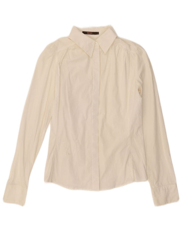 Reiss Damen-Hemd UK 8 Small aus weißer Baumwolle
