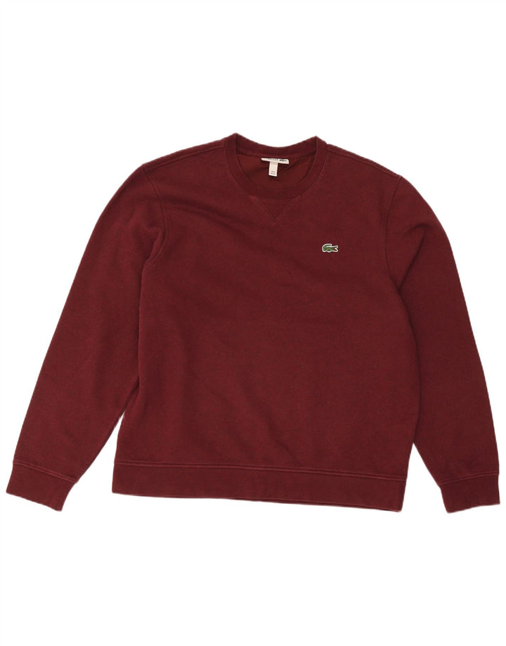 Lacoste Herren Sweatshirt Pullover Größe 6 XL Burgund Baumwolle