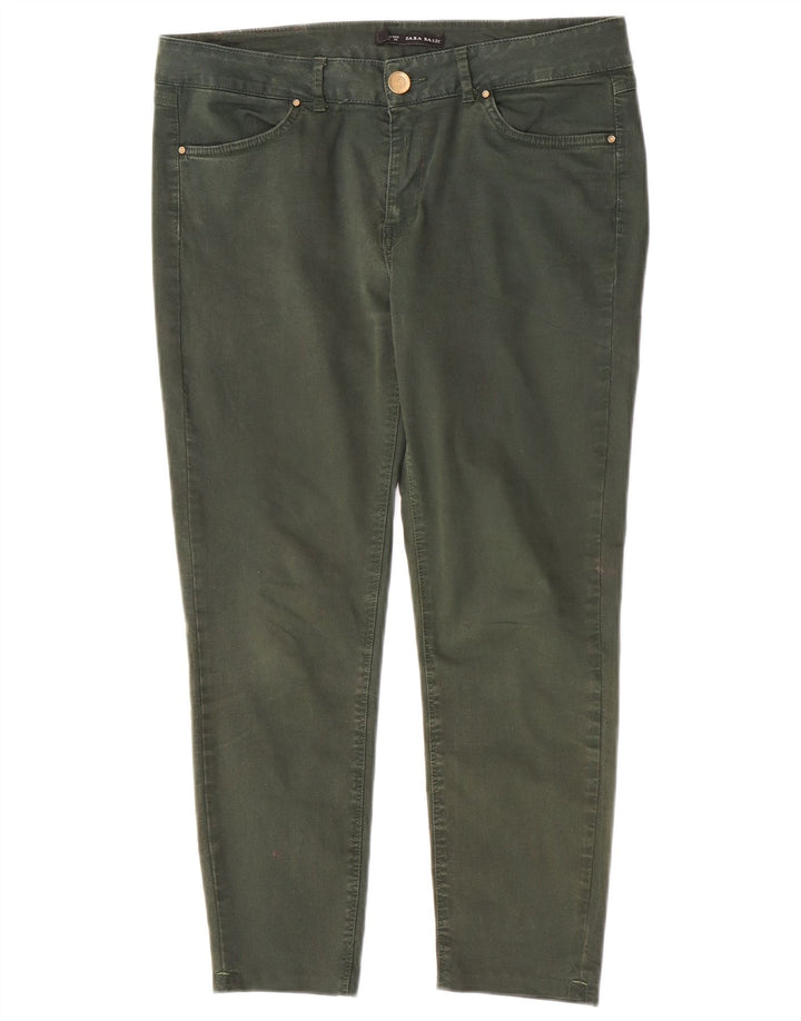 Zara Damen Crop Slim Jeans EU 40 Medium W30 L24 Grün