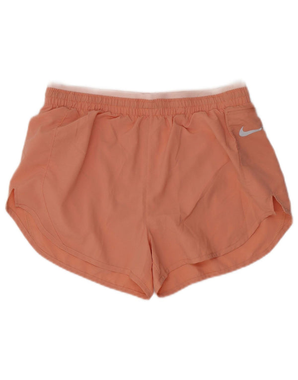Nike Damen-Sportshorts UK 12 Mittelrosa gestreift aus Polyester