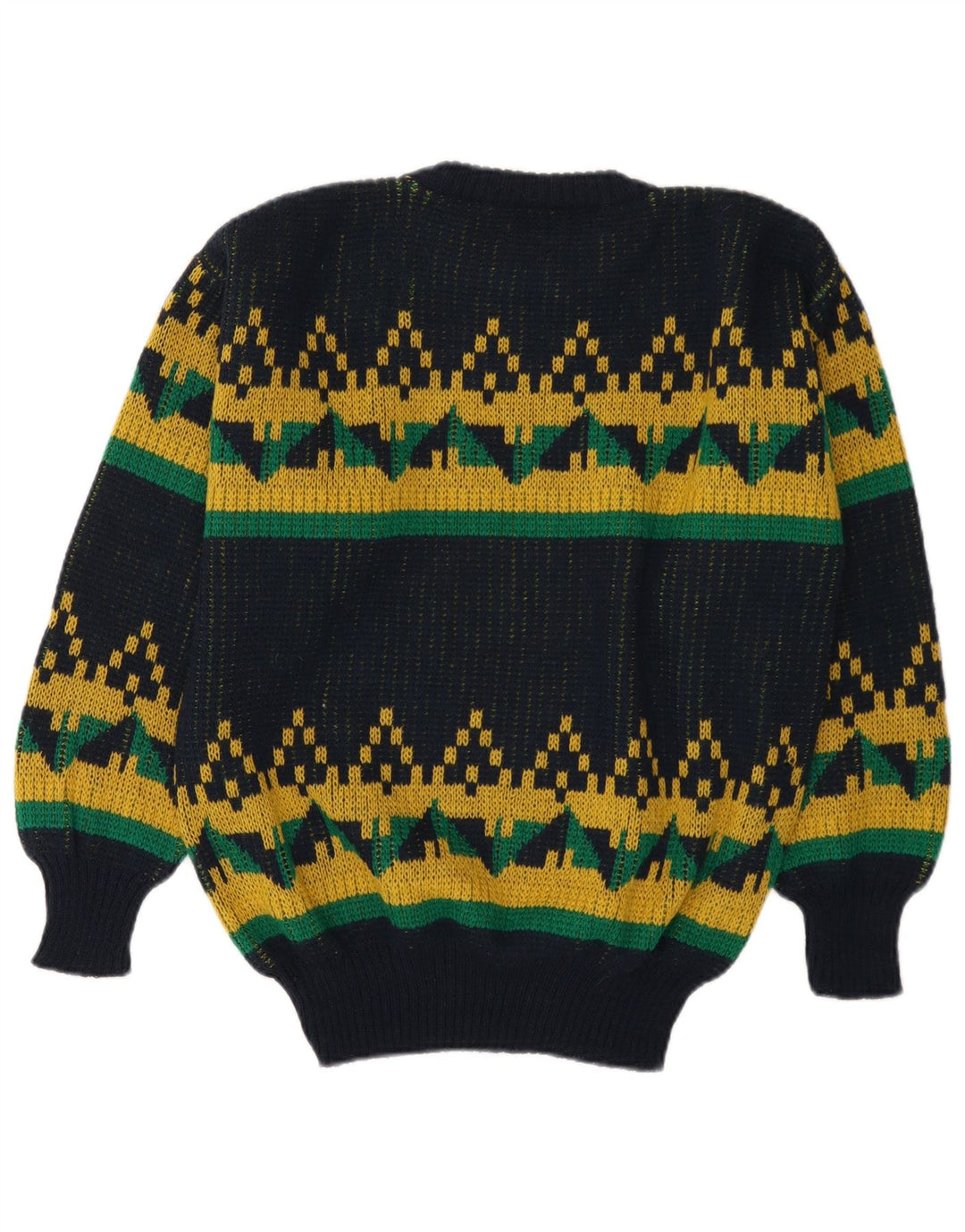 Rodes Herren-Pullover mit Rundhalsausschnitt, mittleres Marineblau, geometrisches Acryl