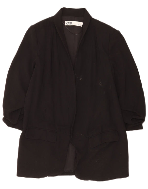 Zara Damen-Blazer mit 3/4-Ärmeln, offen, UK 14, Mittelschwarz, Polyester