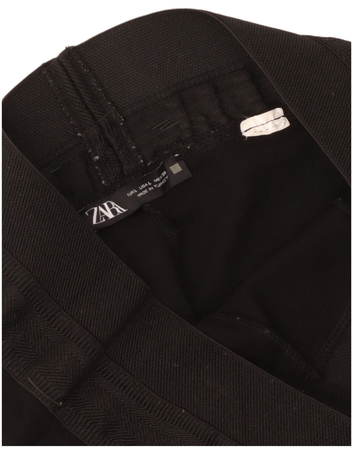 Zara Damen Crop Leggings UK 14 Large Schwarz