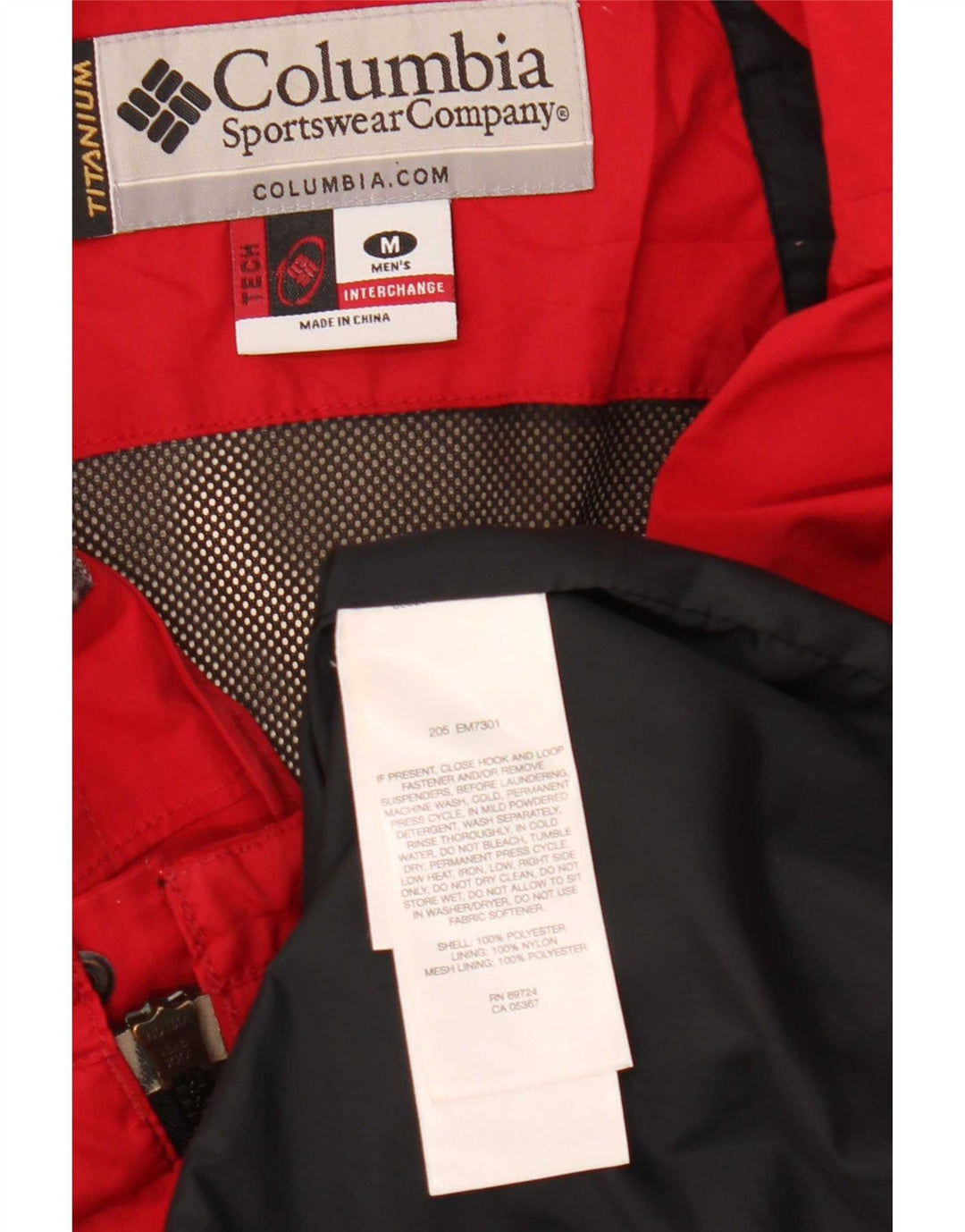 Columbia Mens Titanium Hooded Rain Jacket UK 38 Mittelrotes Polyester
