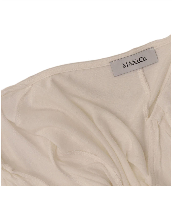 Max & Co. Damen Top Langarm UK 12 Medium Weiß