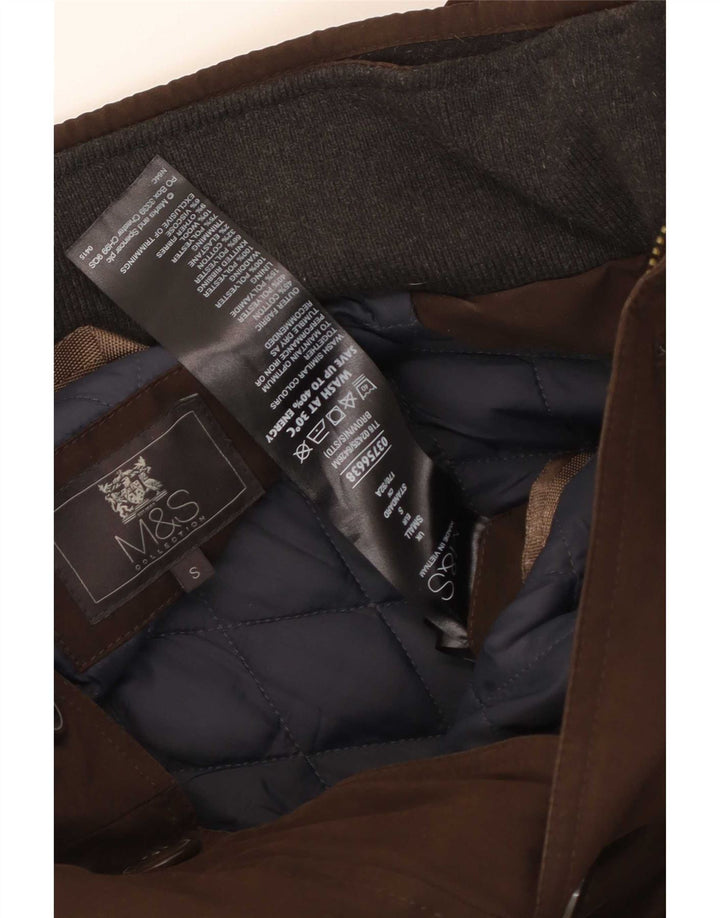 Gepolsterter Herrenmantel von Marks & Spencer, UK 36, Größe S, braune Baumwolle