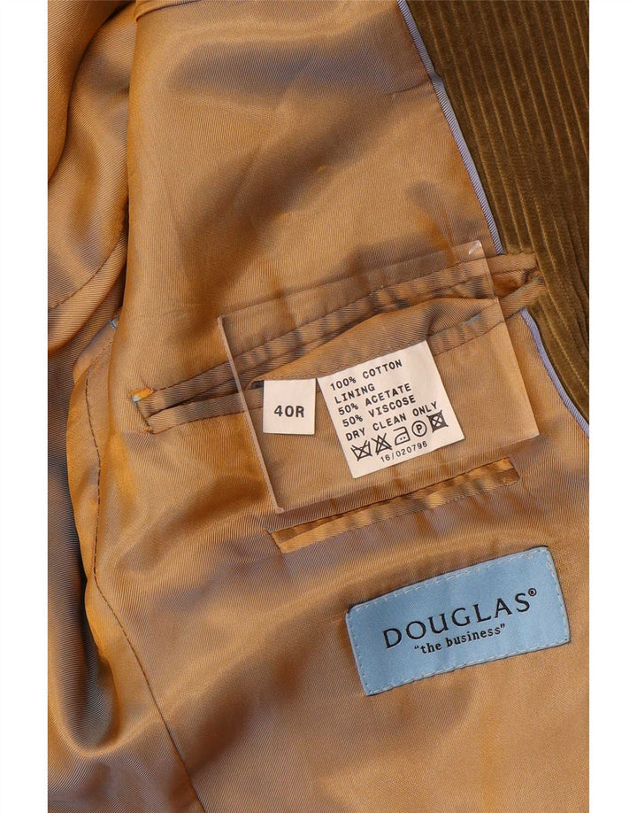 Douglas Herren-Blazer aus Cord mit 3 Knöpfen, UK 40, Größe L, Khaki, Baumwolle