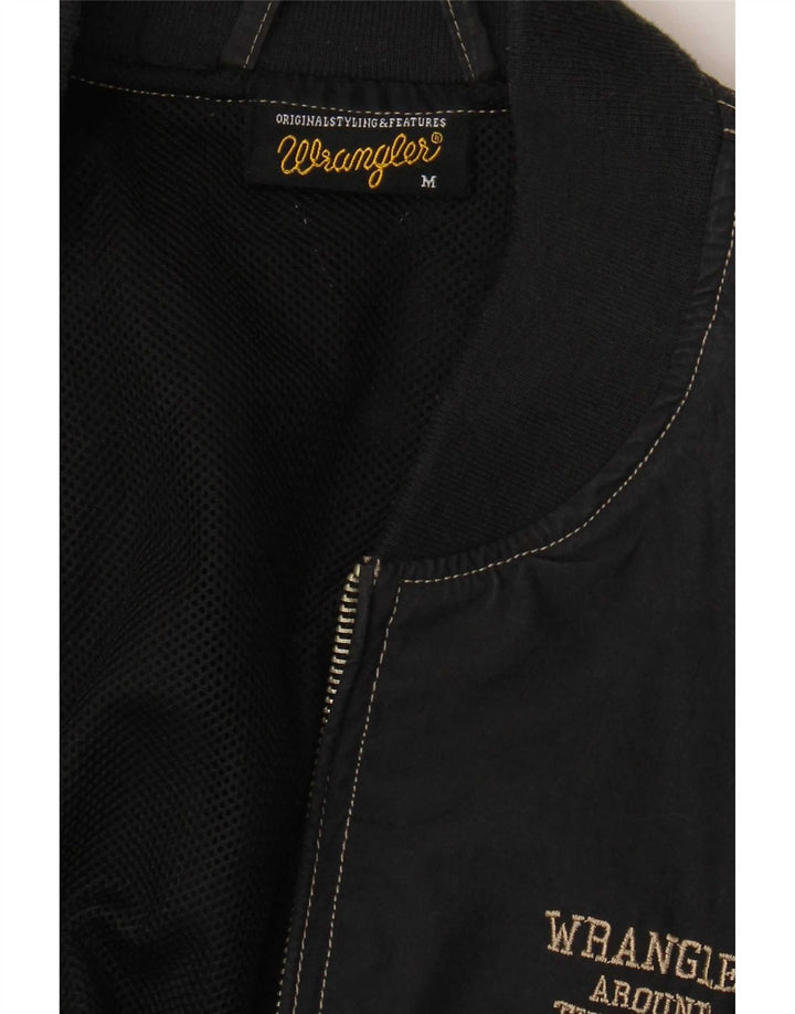Wrangler Herren Bomberjacke UK 38 Medium Schwarz