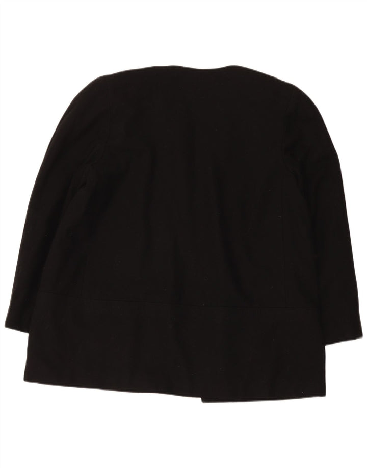 Luisa Spagnoli Offene Damen-Blazerjacke UK 14 Mittelschwarze Wolle