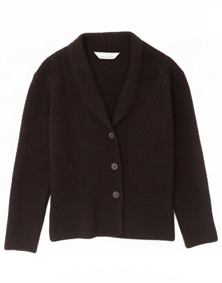 Marks & Spencer Damen Strickjacke UK 12 Mittelbraune Wolle