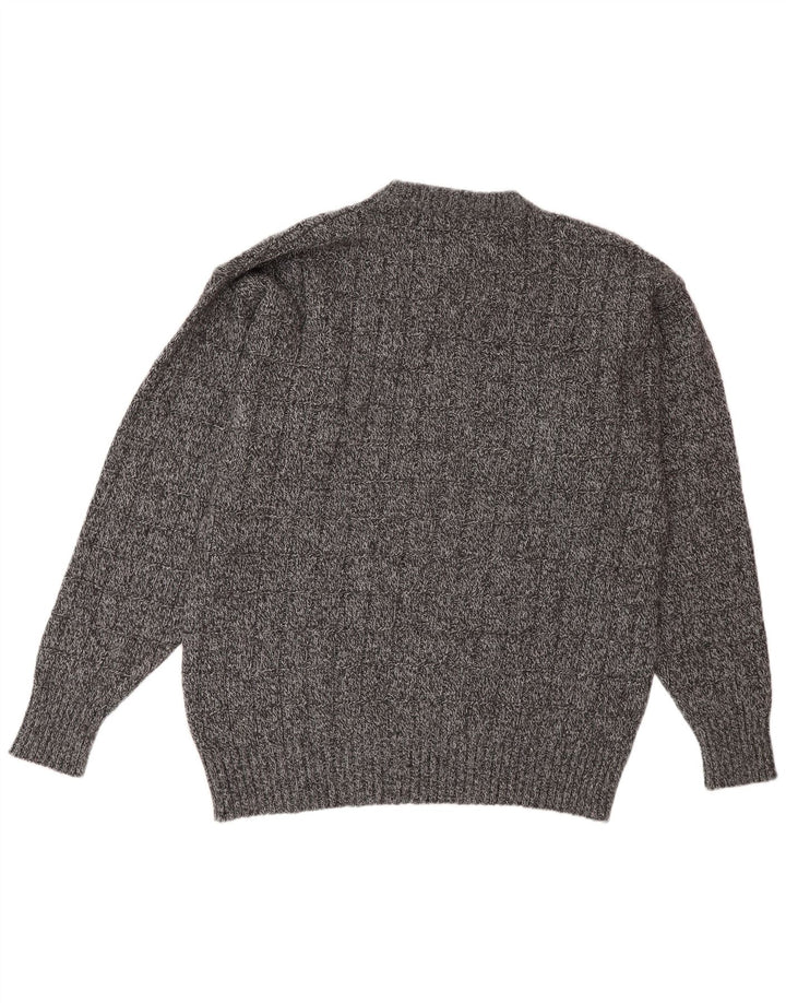 Valentino Herren-Pullover mit Rundhalsausschnitt, große graue Wolle