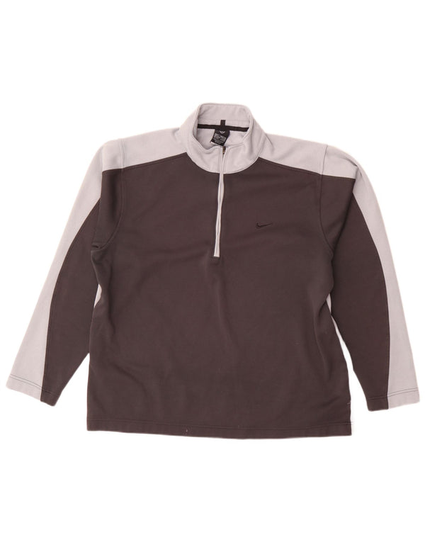 Nike Herren Dri Fit Pullover-Trainingsanzug-Oberteil, UK, Größe 42/44, Größe L, Grau, Farbblock