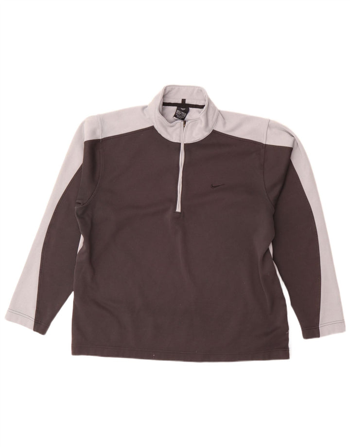 Nike Herren Dri Fit Pullover-Trainingsanzug-Oberteil, UK, Größe 42/44, Größe L, Grau, Farbblock